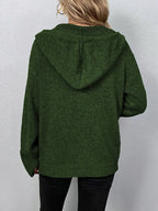 Julina | Hooded Button Front Knit Cardigan