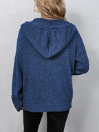 Julina | Hooded Button Front Knit Cardigan