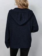 Julina | Hooded Button Front Knit Cardigan