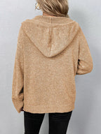 Julina | Hooded Button Front Knit Cardigan