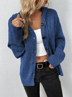 Julina | Hooded Button Front Knit Cardigan