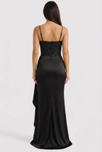 Kaette | Sequin Corset Evening Dress with Satin Skirt