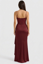 Kaette | Sequin Corset Evening Dress with Satin Skirt