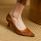 Lauanne | Washed Lambskin Pointed Kitten Heels