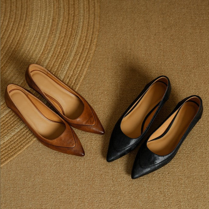 Lauanne | Washed Lambskin Pointed Kitten Heels