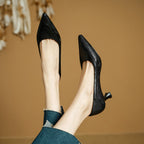 Lauanne | Washed Lambskin Pointed Kitten Heels
