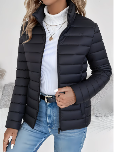Lauelle | Water-Resistant Quilted Stand Collar Jacket