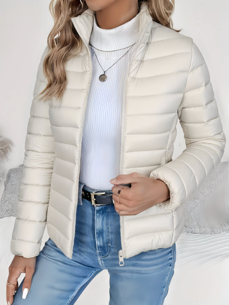 Lauelle | Water-Resistant Quilted Stand Collar Jacket