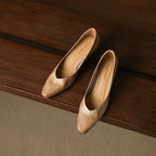 Lauine | Square-Toe Leather Block Heel Pumps