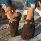 Lauora | Sherpa Clog Slippers with Buckle Strap
