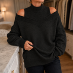 Lirara | Off Shoulder Cable Knit Sweater