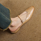 Lirelle | Mary Jane Leather Mules with Buckle Strap