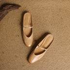 Lirelle | Mary Jane Leather Mules with Buckle Strap