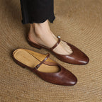 Lirelle | Mary Jane Leather Mules with Buckle Strap