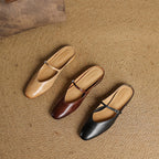 Lirelle | Mary Jane Leather Mules with Buckle Strap