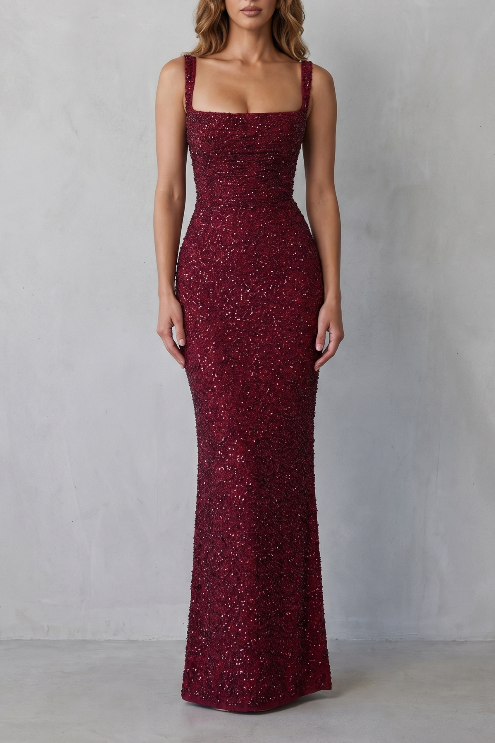 Lirena | Sequin Square Neck Maxi Party Dress