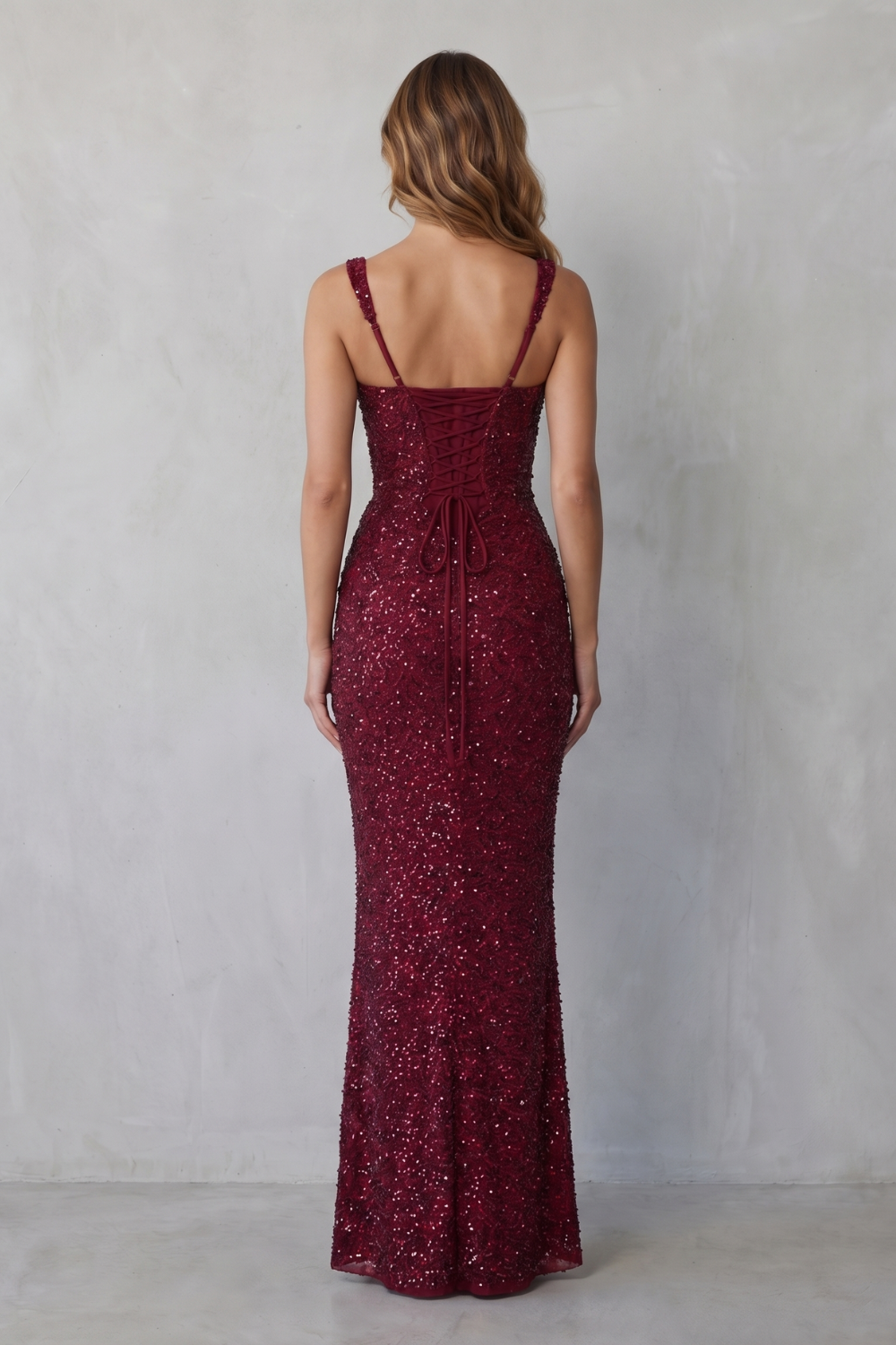 Lirena | Sequin Square Neck Maxi Party Dress