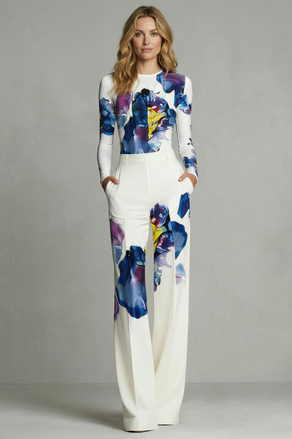 Lirette | Abstract Print Top and Pants Set