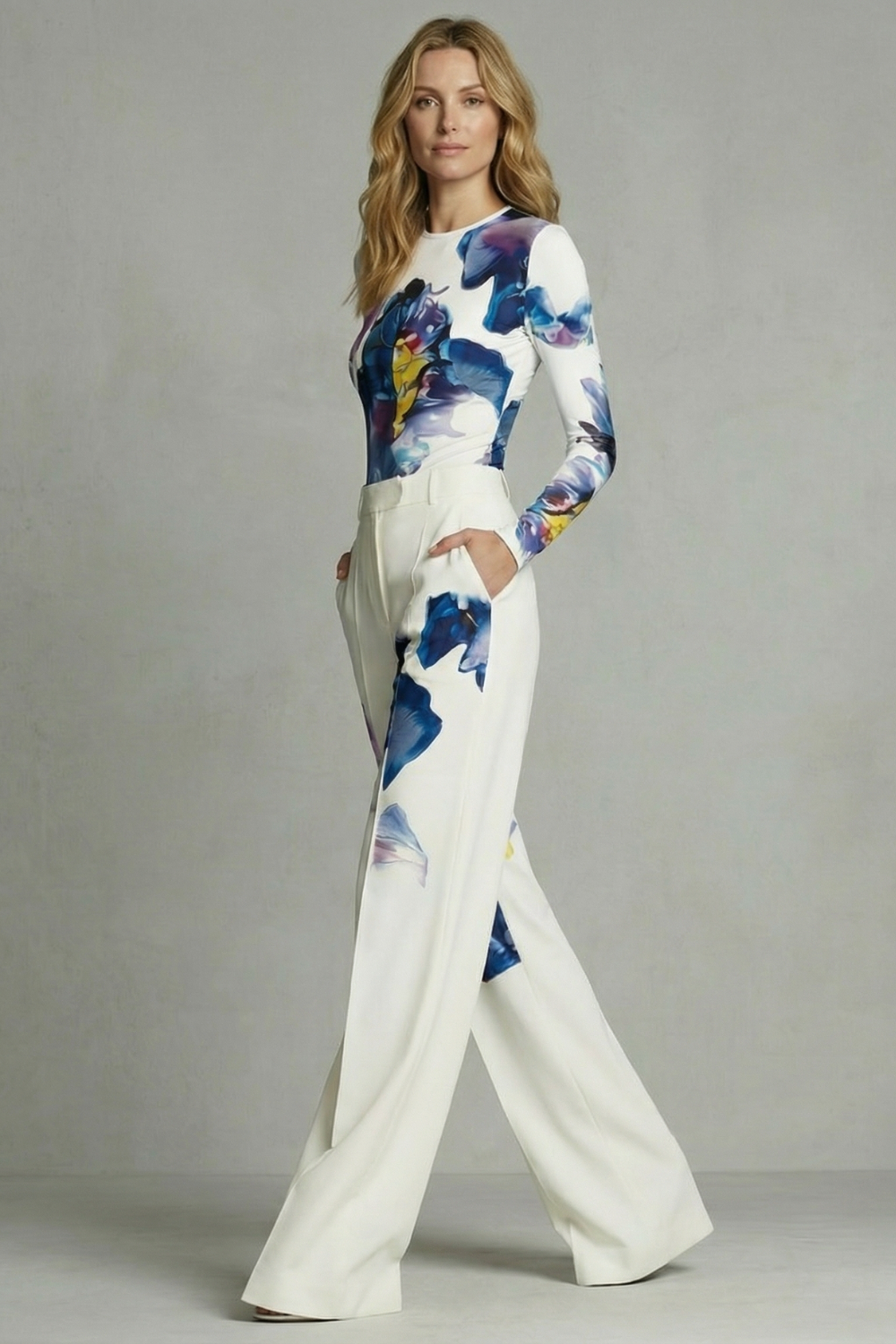 Lirette | Abstract Print Top and Pants Set