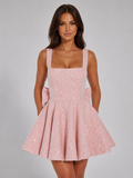 Lysana | Sequin Tweed Mini Dress with Bow