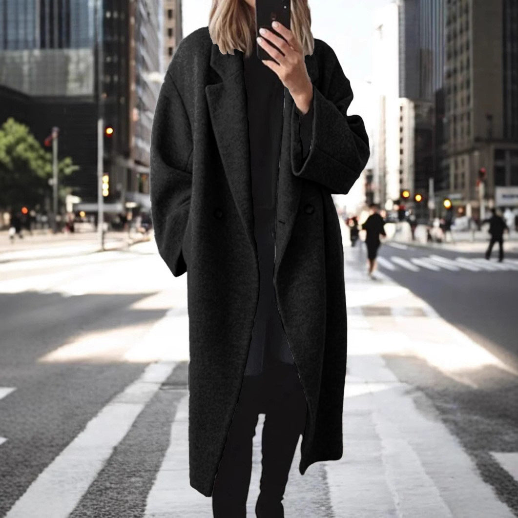 Lysanne | Oversized Double-Breasted Long Coat