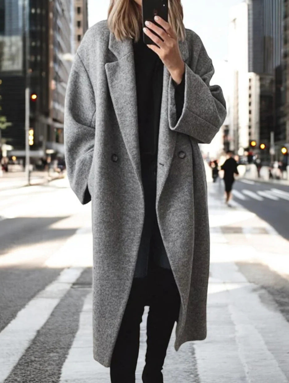 Lysanne | Oversized Double-Breasted Long Coat