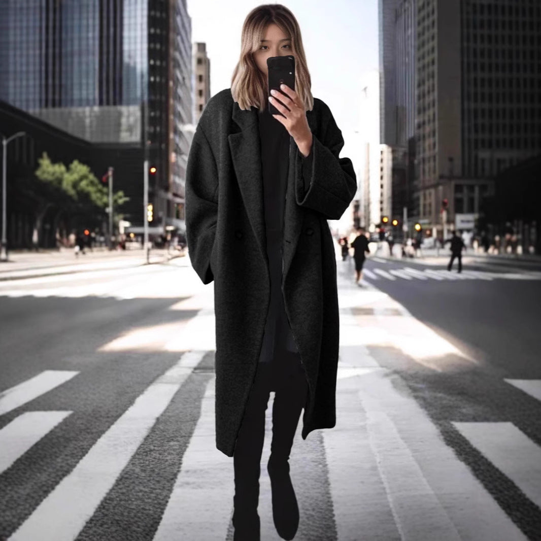 Lysanne | Oversized Double-Breasted Long Coat