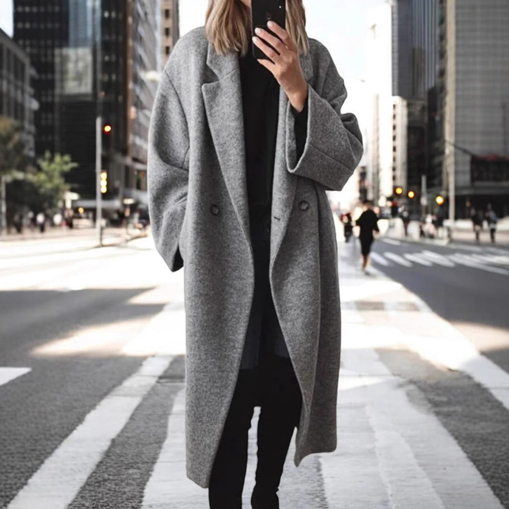 Lysanne | Oversized Double-Breasted Long Coat