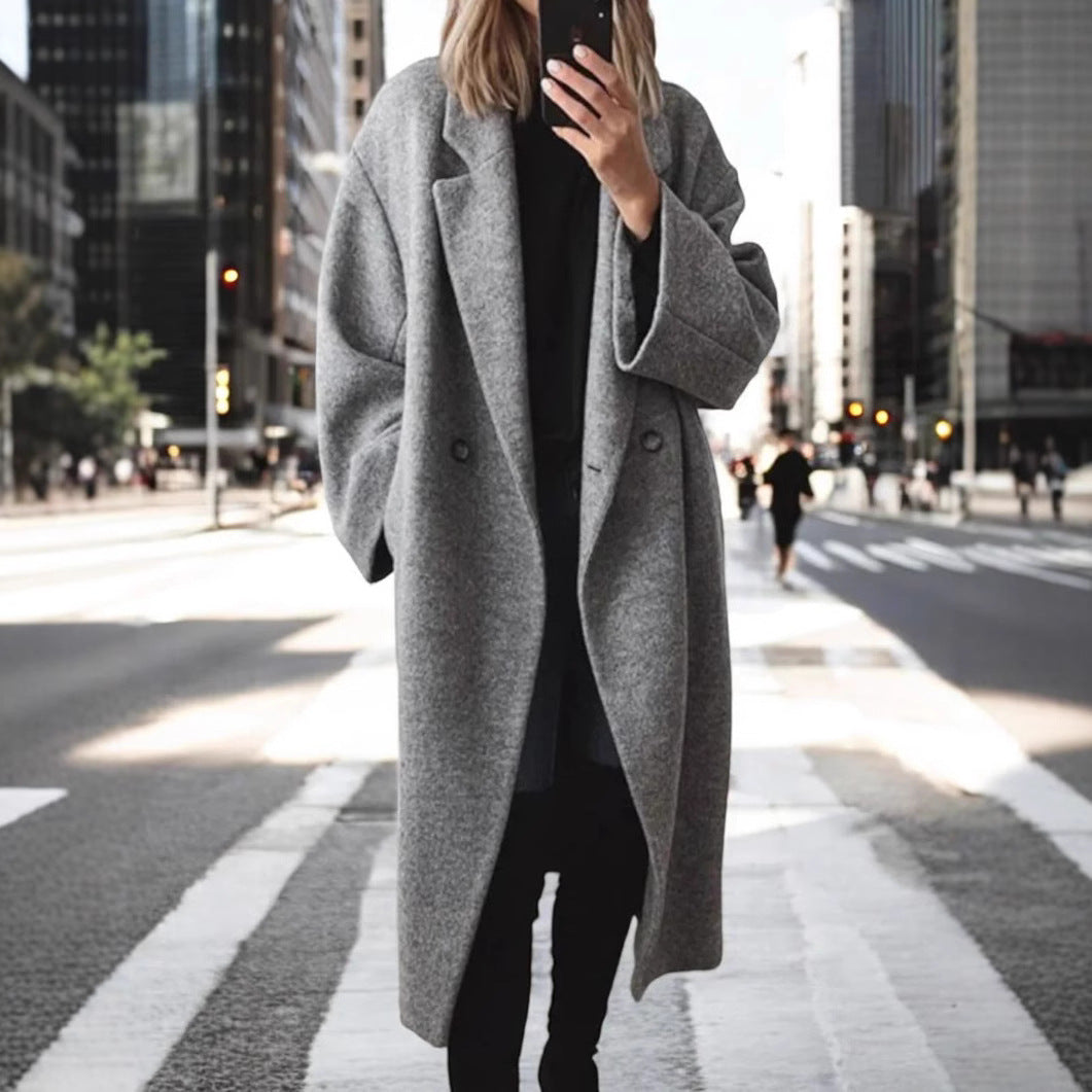 Lysanne | Oversized Double-Breasted Long Coat