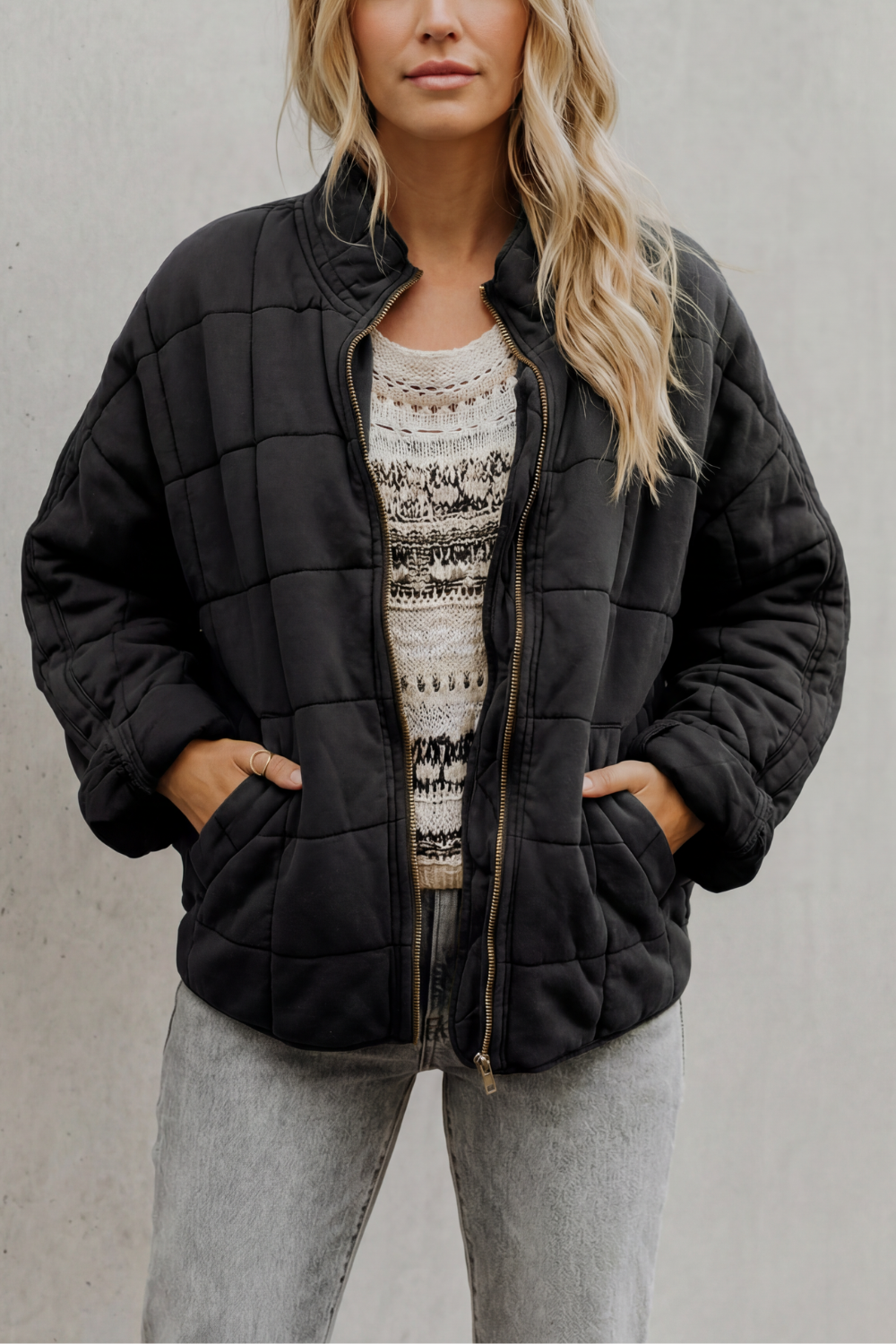 Lysina | Quilted Lightweight Jacket with High Collar