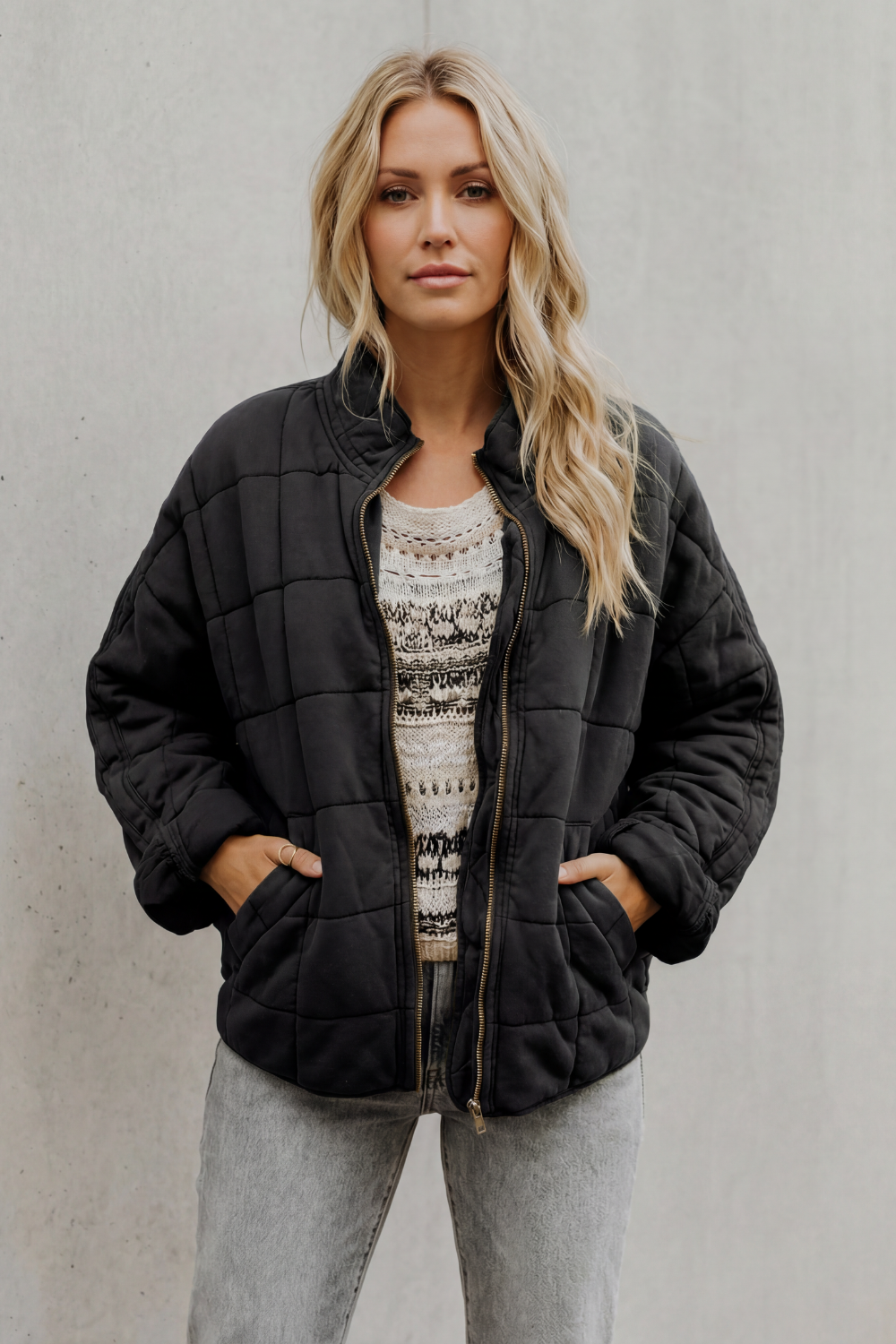 Lysina | Quilted Lightweight Jacket with High Collar
