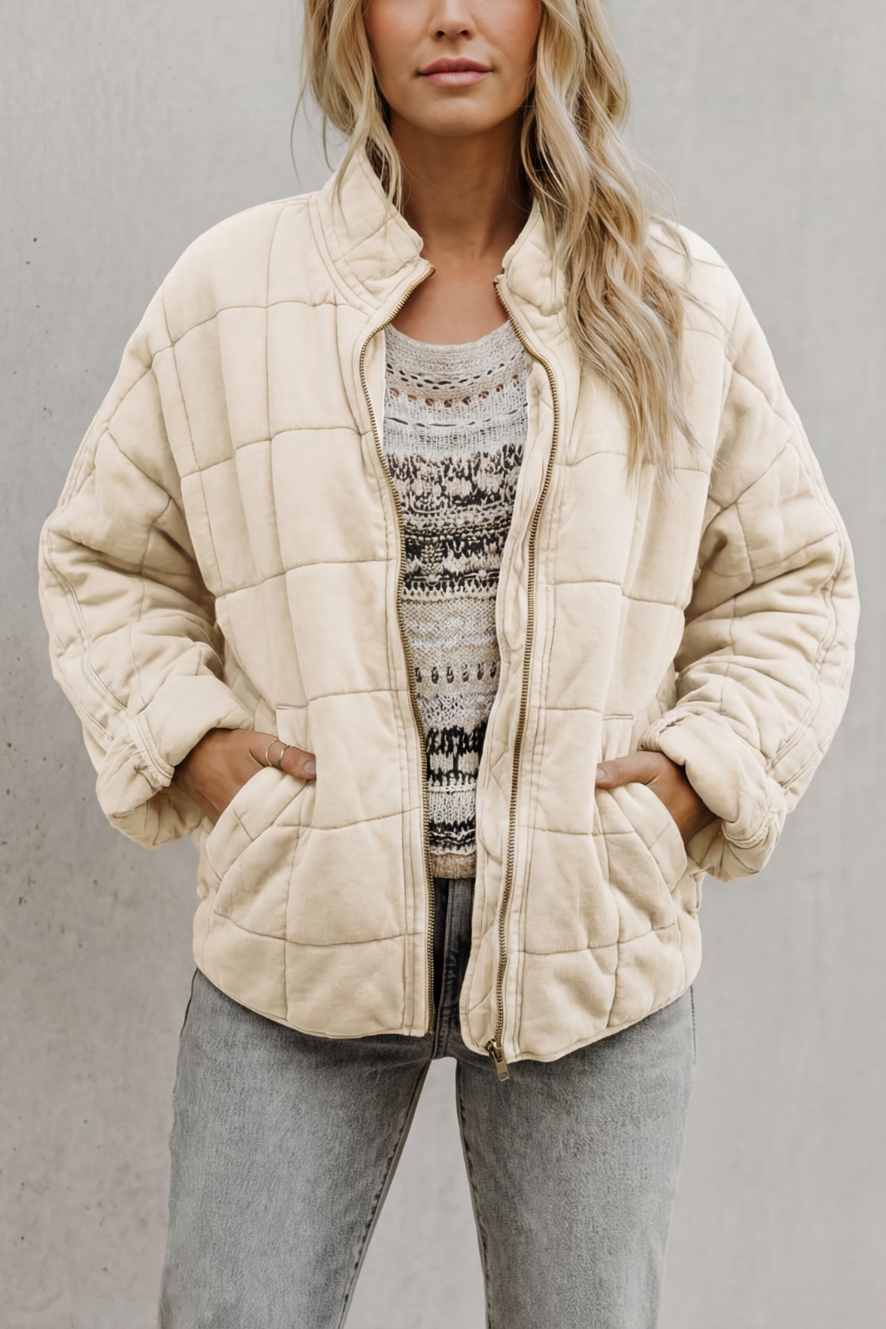 Lysina | Quilted Lightweight Jacket with High Collar