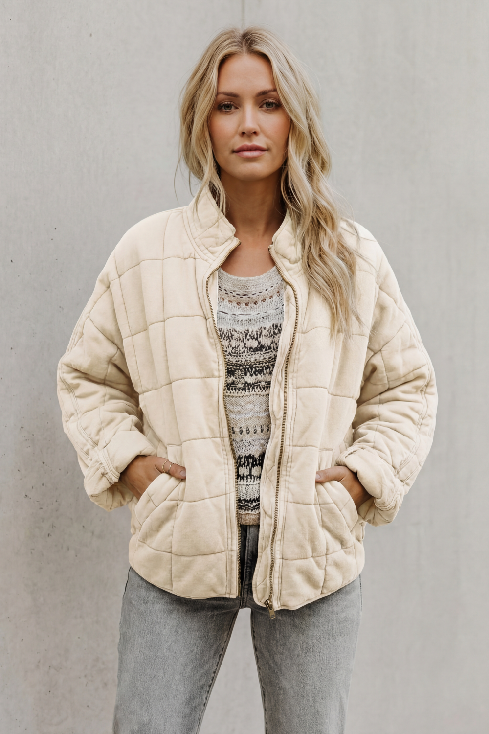 Lysina | Quilted Lightweight Jacket with High Collar
