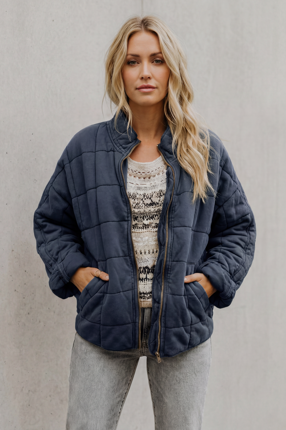 Lysina | Quilted Lightweight Jacket with High Collar
