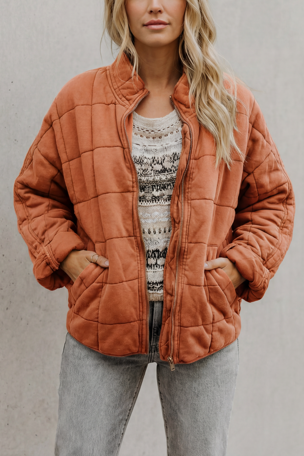 Lysina | Quilted Lightweight Jacket with High Collar