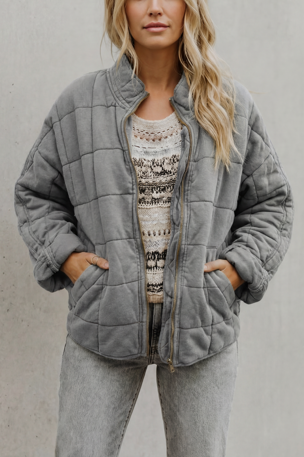 Lysina | Quilted Lightweight Jacket with High Collar
