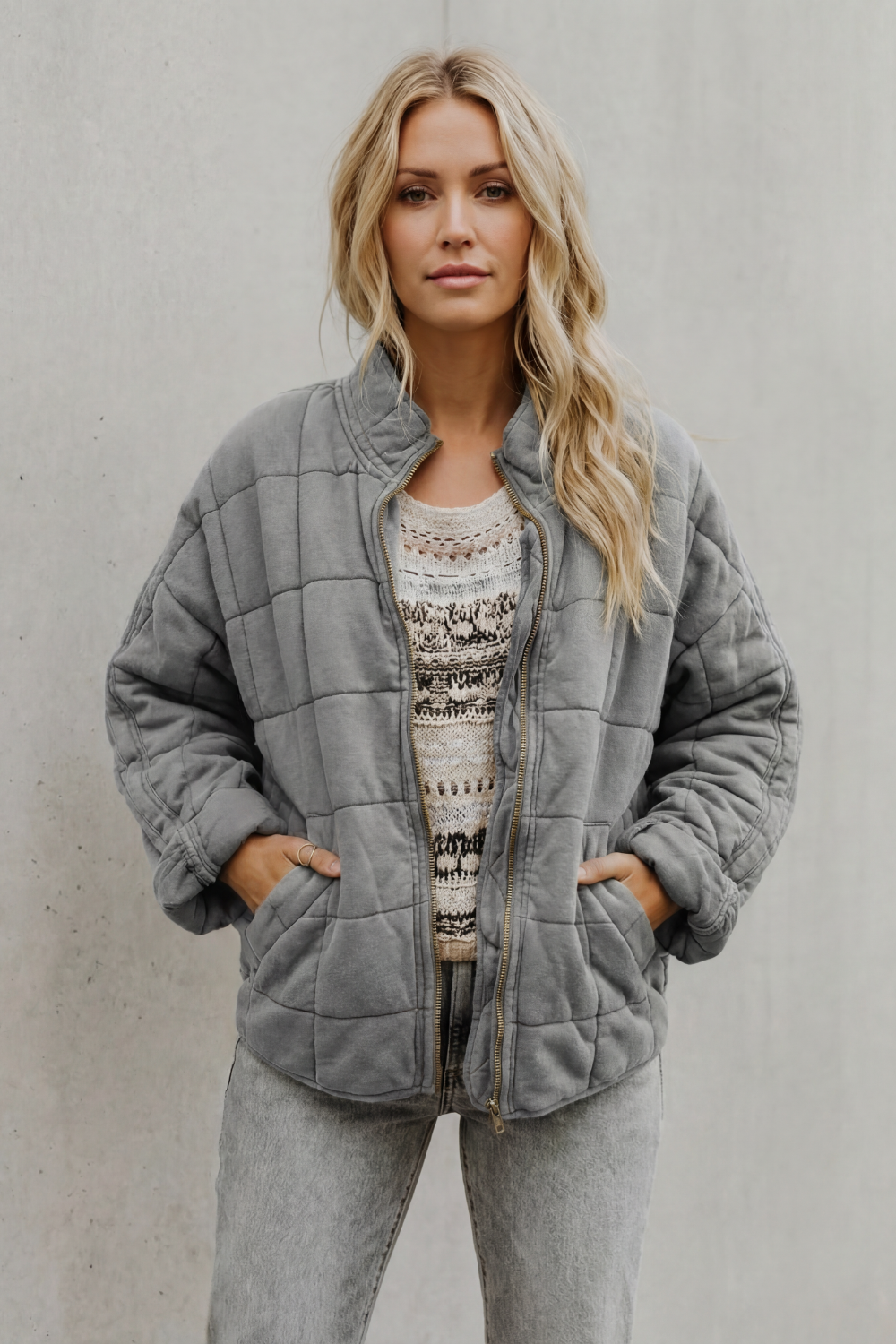Lysina | Quilted Lightweight Jacket with High Collar