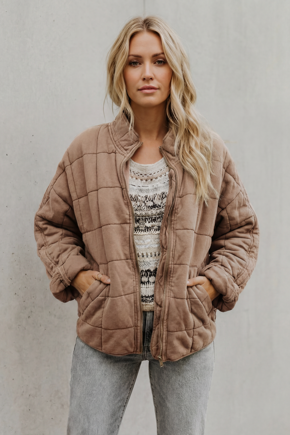 Lysina | Quilted Lightweight Jacket with High Collar