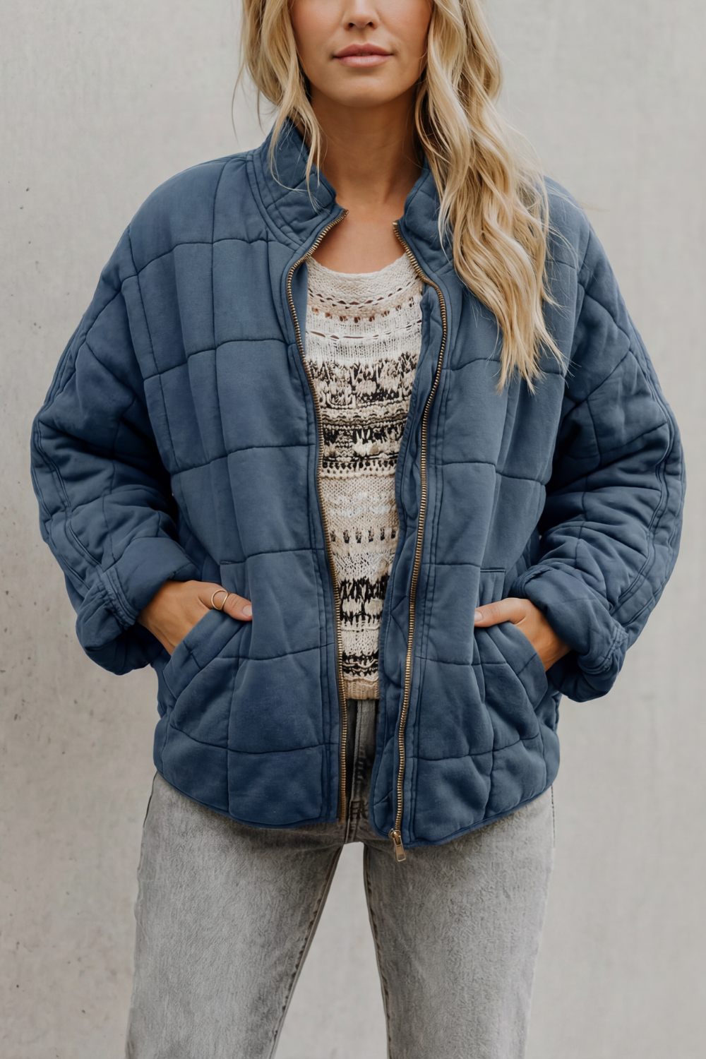 Lysina | Quilted Lightweight Jacket with High Collar
