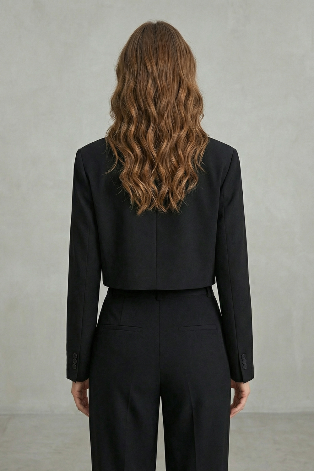 Maeina | Black Cropped Blazer Single Button
