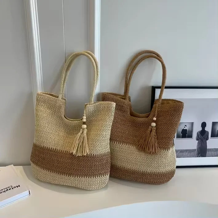 Ida™ | Two-Tone Tassel Tote
