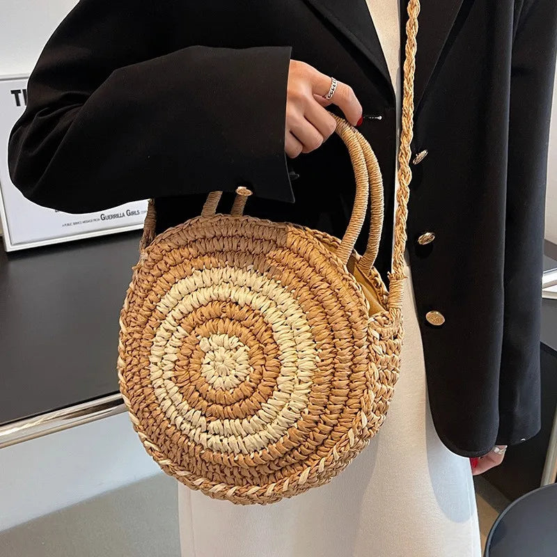 Mae™ | Round Woven Shoulder Bag