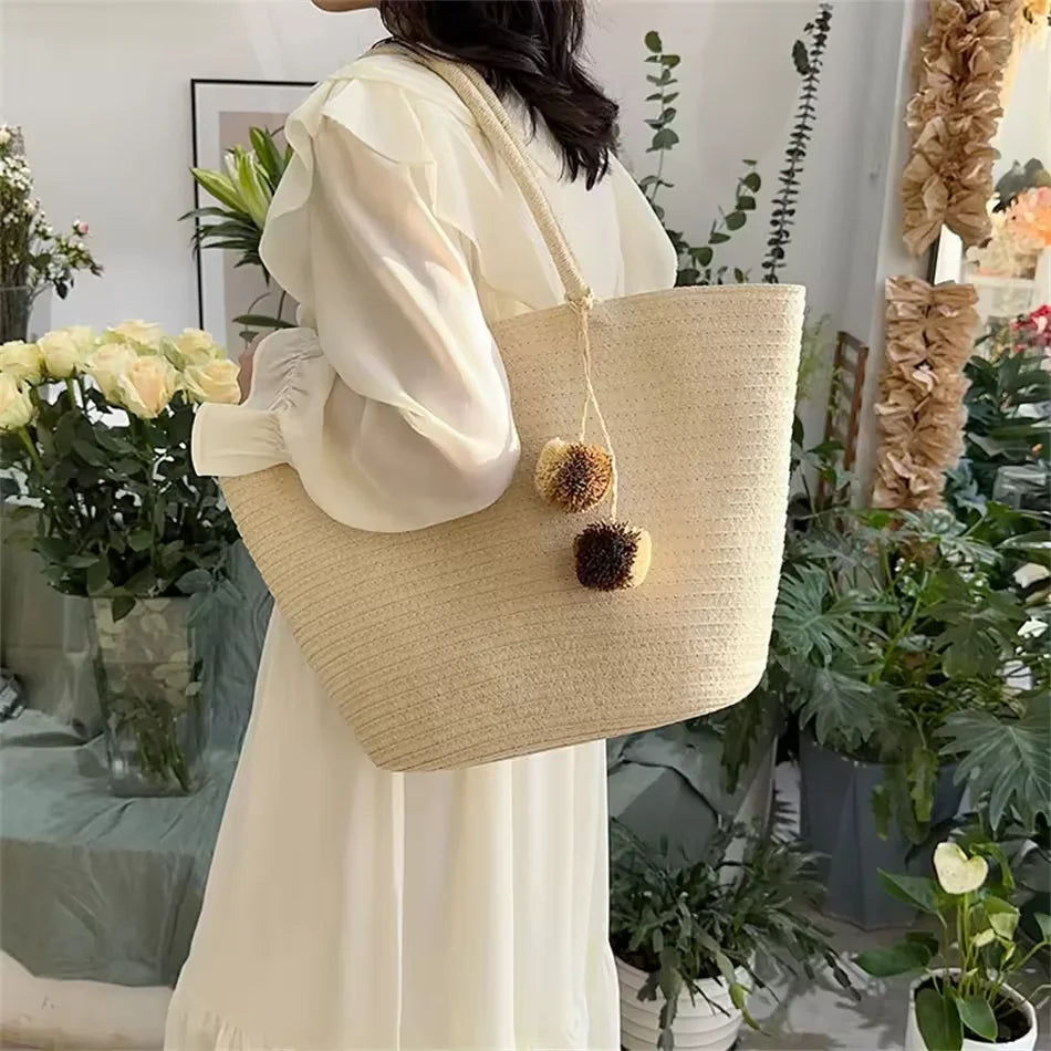 Ruth™ | Tassel Woven Shoulder Tote