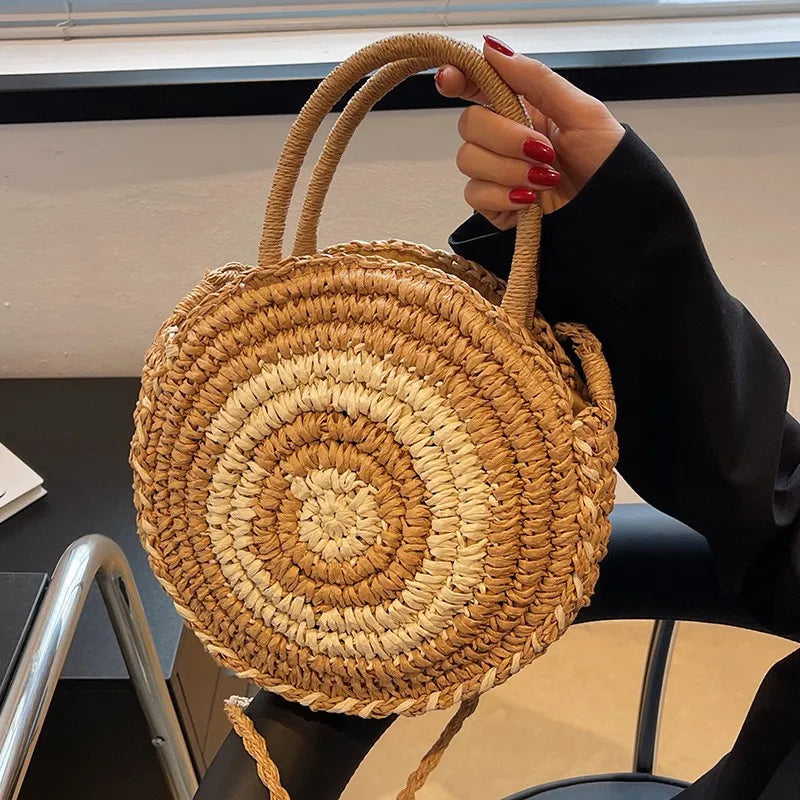 Mae™ | Round Woven Shoulder Bag