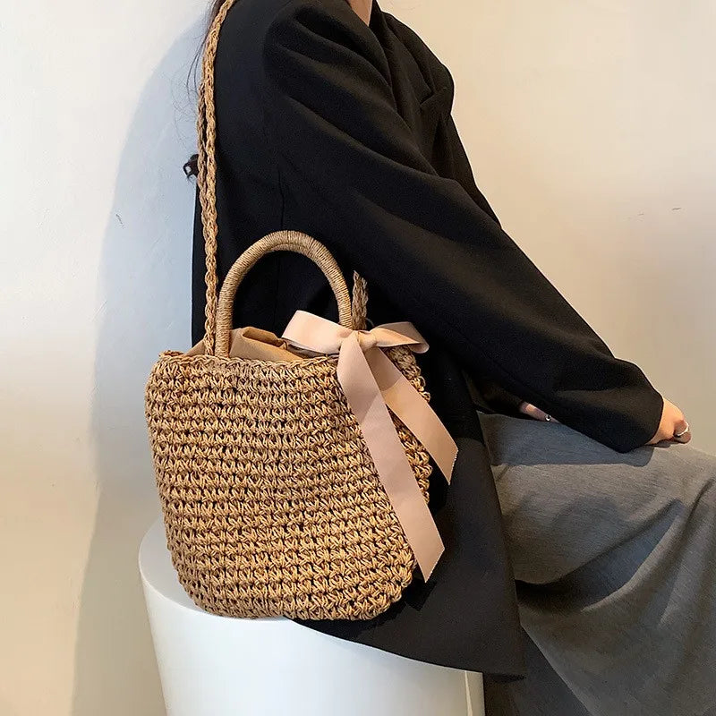 Bea™ | Crochet Ribbon Shoulder Tote
