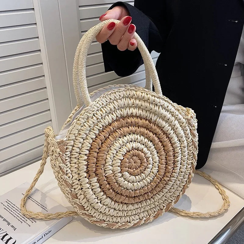 Mae™ | Round Woven Shoulder Bag