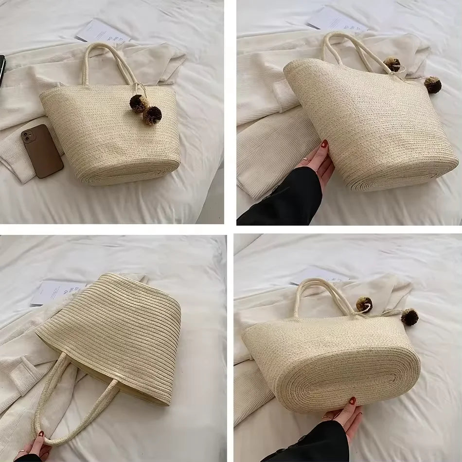 Ruth™ | Tassel Woven Shoulder Tote