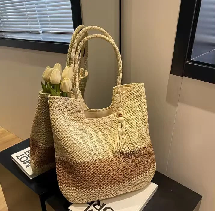 Ida™ | Two-Tone Tassel Tote