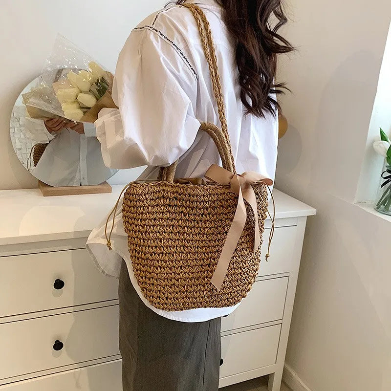 Bea™ | Crochet Ribbon Shoulder Tote