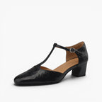 Marora | T-Strap Leather Mary Jane Block Heels